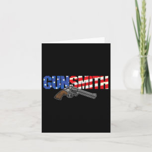 American Gunsmith Patriot Usa Flag Retro Style Gun Card