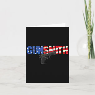 American Gunsmith Patriot Usa Flag Retro Style Gun Card