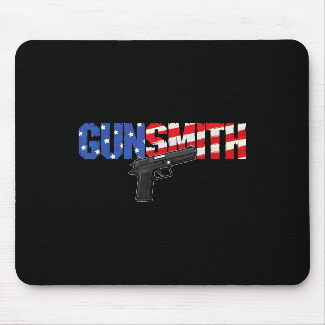 American Gunsmith Patriot Usa Flag Retro Style Gun Mouse Mat (Front)