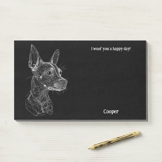 American Hairless Terrier Abstract Art Dog Name  Post-it Notes (On Desk)