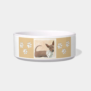 American Hairless Terrier Painting - Dog Art Bowl