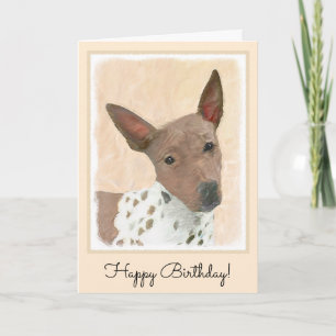 American Hairless Terrier Painting - Dog Art Card