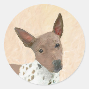 American Hairless Terrier Painting - Dog Art Classic Round Sticker