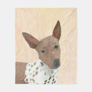 American Hairless Terrier Painting - Dog Art Fleece Blanket