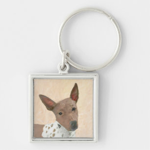 American Hairless Terrier Painting - Dog Art Key Ring