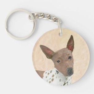 American Hairless Terrier Painting - Dog Art Key Ring