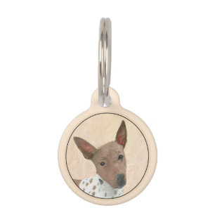 American Hairless Terrier Painting - Dog Art Pet Tag