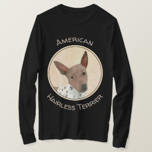 American Hairless Terrier Painting - Dog Art T-Shirt
