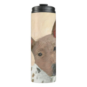American Hairless Terrier Painting - Dog Art Thermal Tumbler