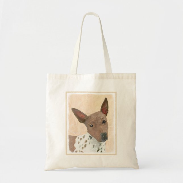 American Hairless Terrier Painting - Dog Art Tote Bag (Front)