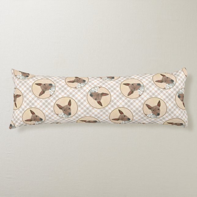 American Hairless Terrier Tan Painting Dog Art Body Cushion (Front)