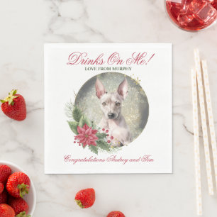 American Hairless Terrier Wedding Napkins With Dog