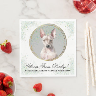 American Hairless Terrier Wedding Napkins With Dog