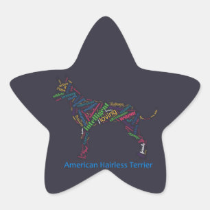 American Hairless Terrier Word Stickers