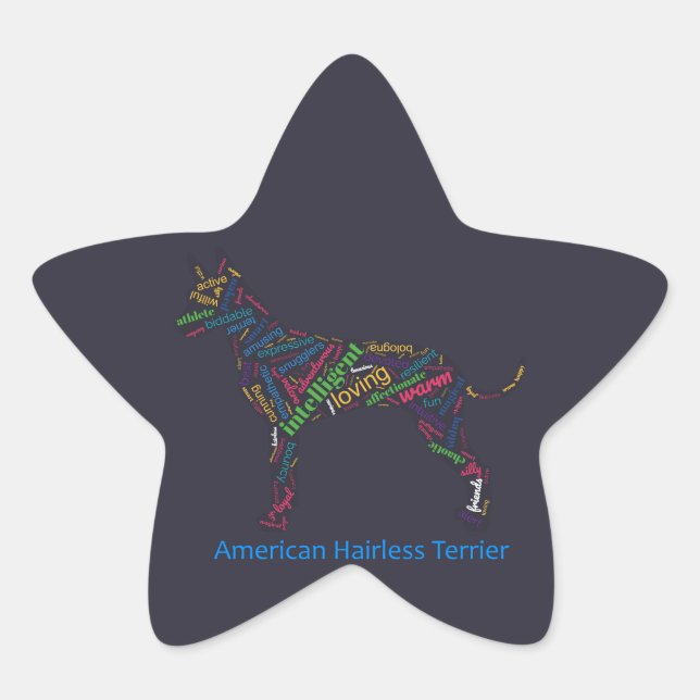 American Hairless Terrier Word Stickers (Front)