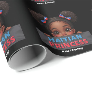 American Haitian Flag Day Haitian Princess Wrapping Paper