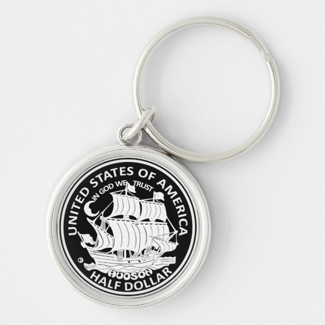 American Half Dollar coin Handmade Key Ring (Front)