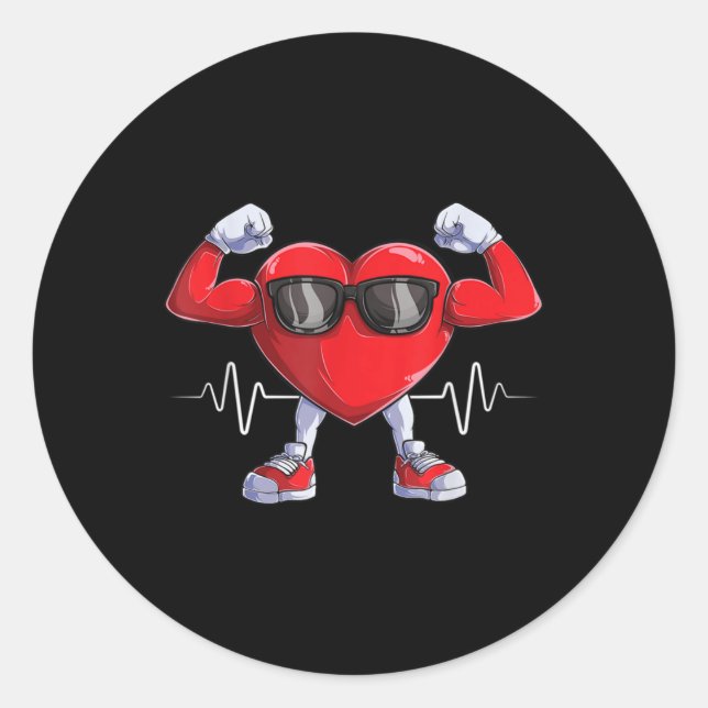 American Heart Disease Awareness Heart Month Heart Classic Round Sticker (Front)
