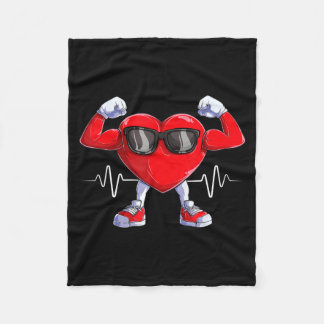 American Heart Disease Awareness Heart Month Heart Fleece Blanket