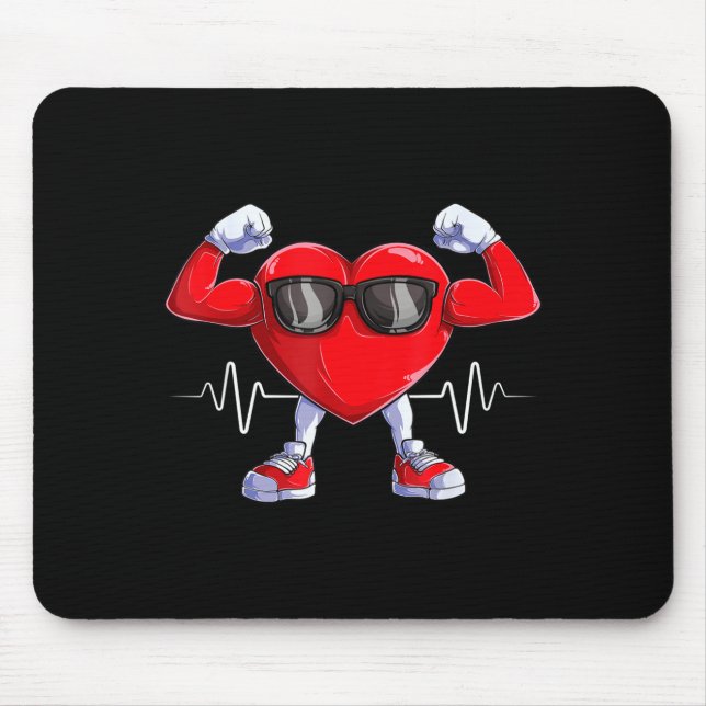 American Heart Disease Awareness Heart Month Heart Mouse Mat (Front)