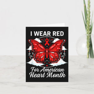American Heart Disease Awareness Month Ribbon Red  Card