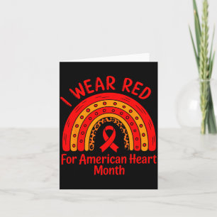 American Heart Disease Awareness Month Ribbon Red Card