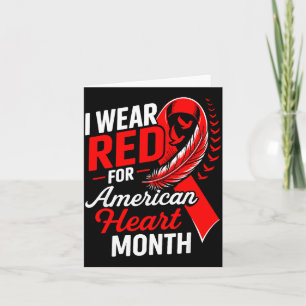 American Heart Disease Awareness Month Ribbon Red Card