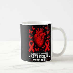American Heart Disease Awareness Month Ribbon Red  Coffee Mug