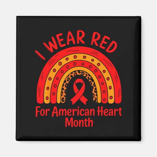 American Heart Disease Awareness Month Ribbon Red  Magnet (Front)