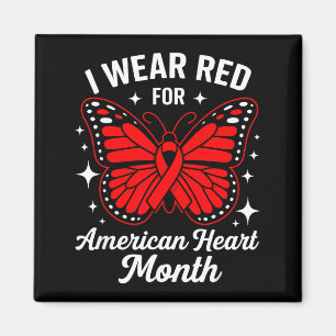 American Heart Disease Awareness Month Ribbon Red  Magnet