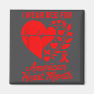 American Heart Disease Awareness Month Ribbon Red  Magnet