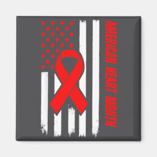 American Heart Disease Awareness Month Ribbon Red  Magnet