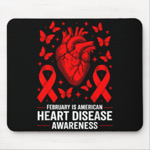 American Heart Disease Awareness Month Ribbon Red  Mouse Mat