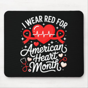 American Heart Disease Awareness Month Ribbon Red  Mouse Mat