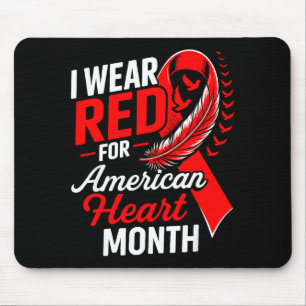 American Heart Disease Awareness Month Ribbon Red  Mouse Mat