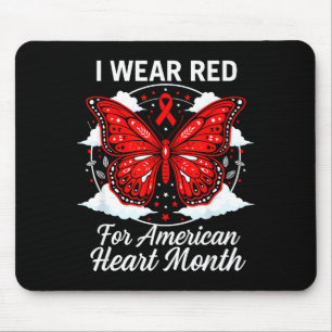 American Heart Disease Awareness Month Ribbon Red  Mouse Mat
