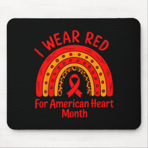 American Heart Disease Awareness Month Ribbon Red Mouse Mat