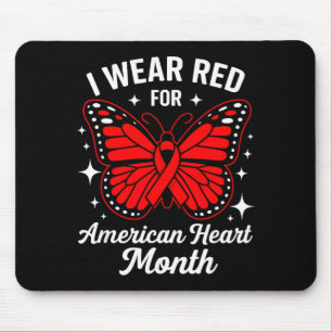 American Heart Disease Awareness Month Ribbon Red  Mouse Mat