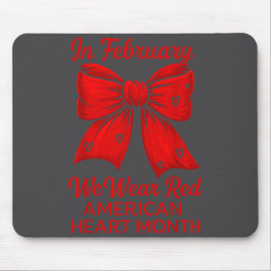 American Heart Disease Awareness Month Ribbon Red  Mouse Mat