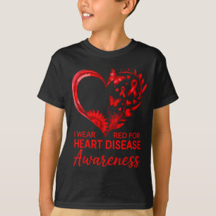 American Heart Disease Awareness Month Ribbon Red T-Shirt
