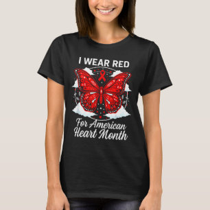 American Heart Disease Awareness Month Ribbon Red T-Shirt