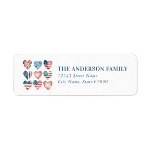 American Heart Flag Return Address Labels