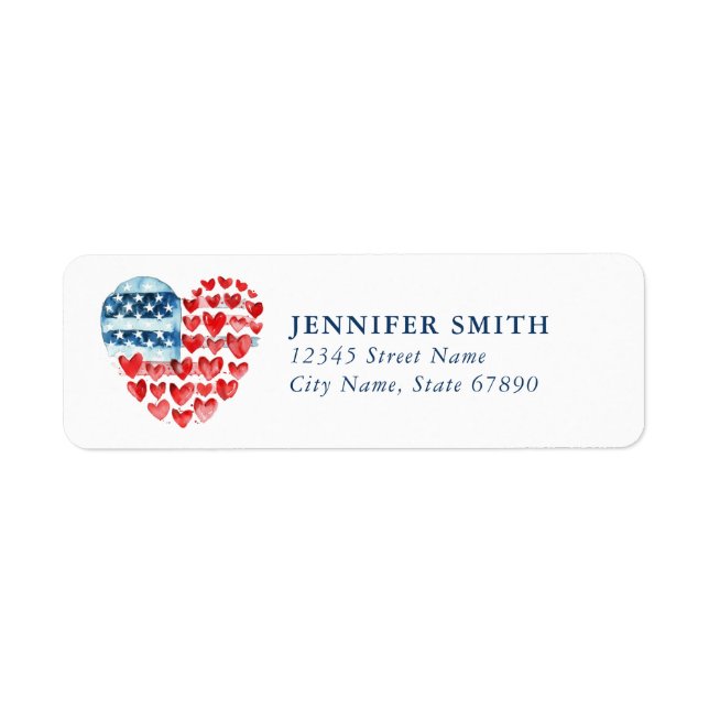 American Heart Flag Return Address Labels (Front)