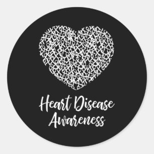 American Heart Month Suprt Tees Co Heart Disease A Classic Round Sticker