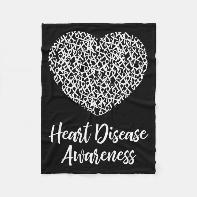 American Heart Month Suprt Tees Co Heart Disease A Fleece Blanket (Front)