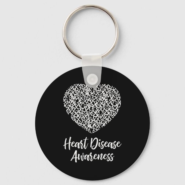American Heart Month Suprt Tees Co Heart Disease A Key Ring (Front)