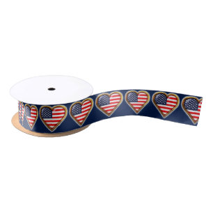 American Heart Satin Ribbon