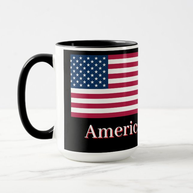 American Hero Patriotic USA Flag Personalized Mug (Left)