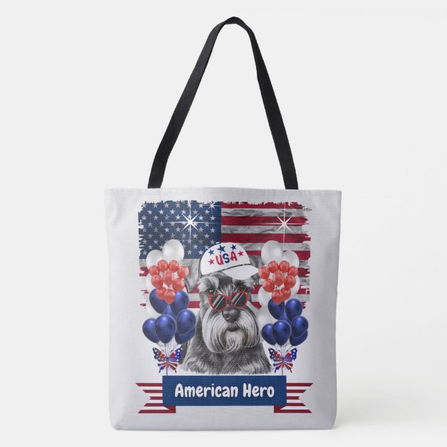 American Hero Schnauzer Tote Bag (Front)