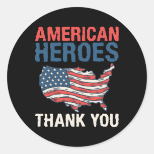 American Heroes Thank You Memorial Day Classic Round Sticker